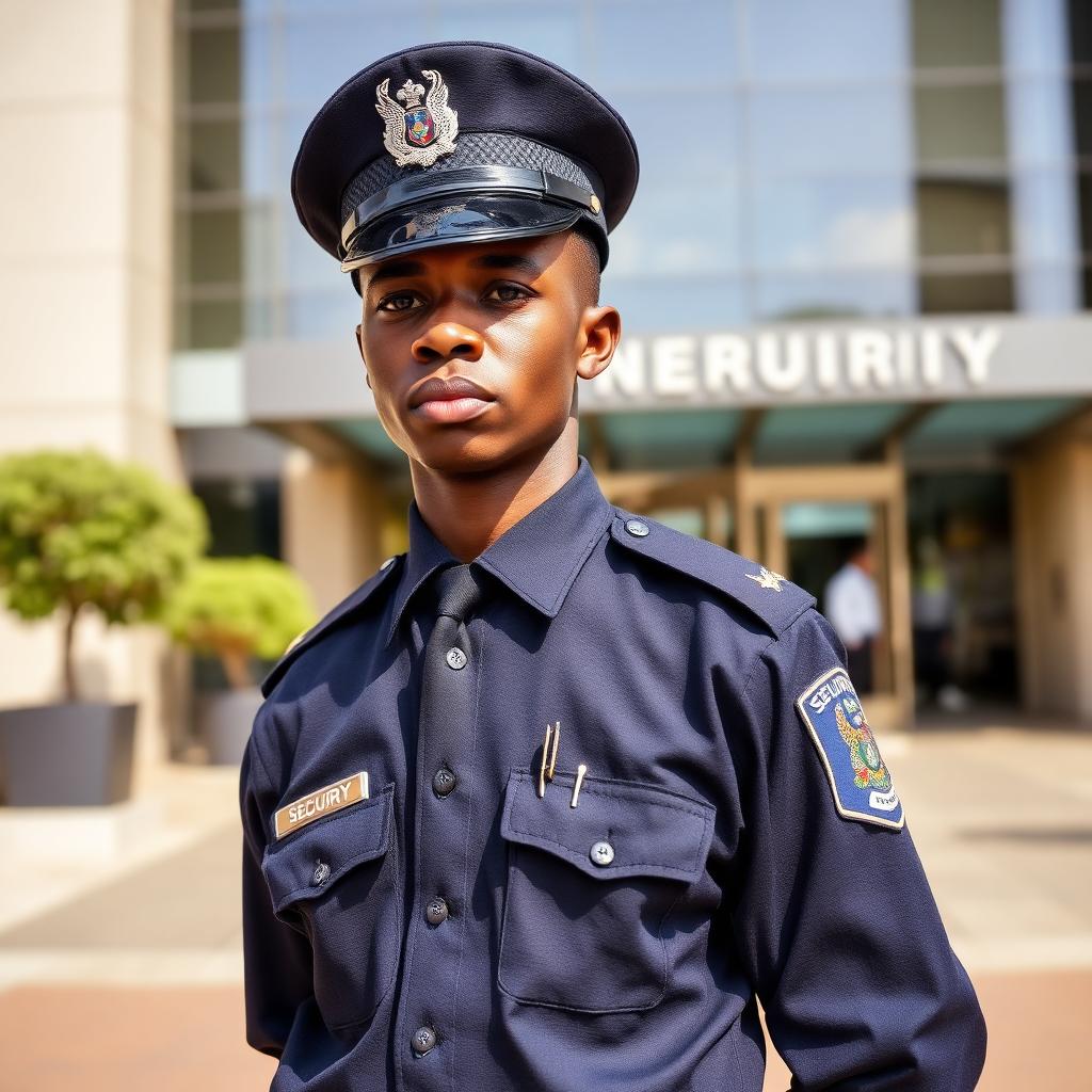 Professional Kenyan security officer in uniform